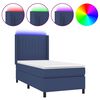 vidaXL Boxspring met matras en LED stof blauw 100x200 cm