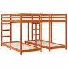 vidaXL Drie-hoog Bunk Bed Frame Wasbruin 200 x 200 cm