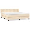 vidaXL Boxspring met matras stof cr&egrave;mekleurig 160x200 cm