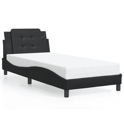 vidaXL Bedframe met hoofdbord kunstleer zwart 80x200 cm