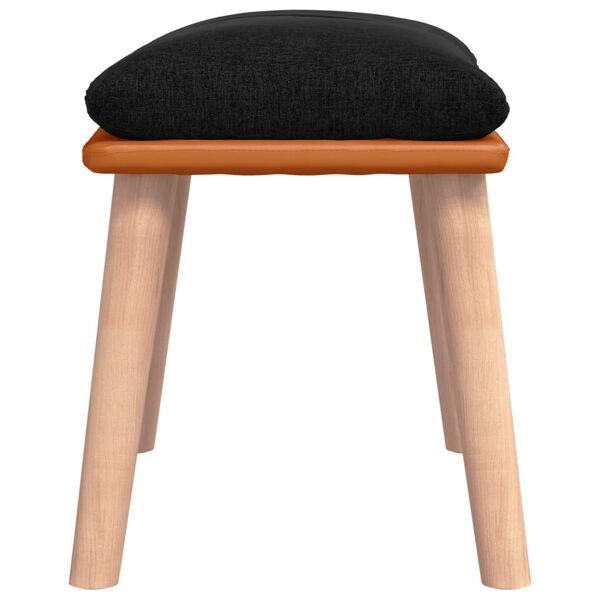 vidaXL Voetenbank 45x29,5x35 cm stof en kunstleer zwart