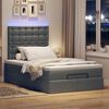 vidaXL Ottoman bed met matras en LED's 120x190 cm stof donkergrijs