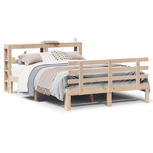 vidaXL Bedframe met hoofdbord massief grenenhout 150x200 cm