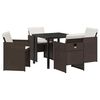 vidaXL Tuin eettafelset 5 st Bruin poly rattan