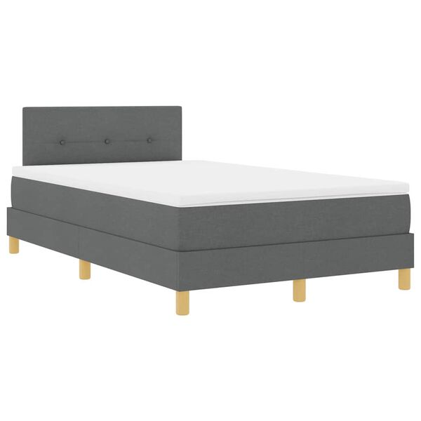 vidaXL Boxspringbed met matras Donkergrijs 120 x 190 cm Stof