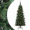 vidaXL Kunstkerstboom met kerstbal 120 cm 150 LED's Warmwit PVC en PE