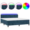 vidaXL Boxspring met matras en LED fluweel donkerblauw 160x200 cm