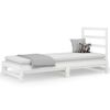 vidaXL Slaapbank uitschuifbaar massief grenenhout wit 2x(90x190) cm