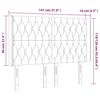 vidaXL Hoofdbord LED 147x16x118/128 cm stof donkergrijs