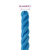 vidaXL Werktouw 16 mm 50 m polypropeen blauw