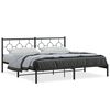 vidaXL Bedframe met hoofdbord metaal zwart 200x200 cm