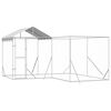 vidaXL Hondenkennel met dak 4x4x2,5 m gegalvaniseerd staal zilver