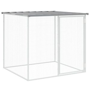 vidaXL Kippenhok met dak 103x98x90 cm gegalvaniseerd staal lichtgrijs