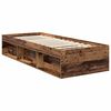 vidaXL Bedframe met hoofdeinde Oudhout 75 x 190 cm Bewerkt hout