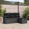 vidaXL Tuin Sofa Set met kussen met opslag 4 pcs Zwart Poly riet