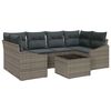 vidaXL Bankstel met kussen met kussen 7 pcs Grijs poly rattan