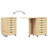 vidaXL Rolkast met Bureau MOSS Heldere Vernis 105,5 x 39 x 74,5 cm