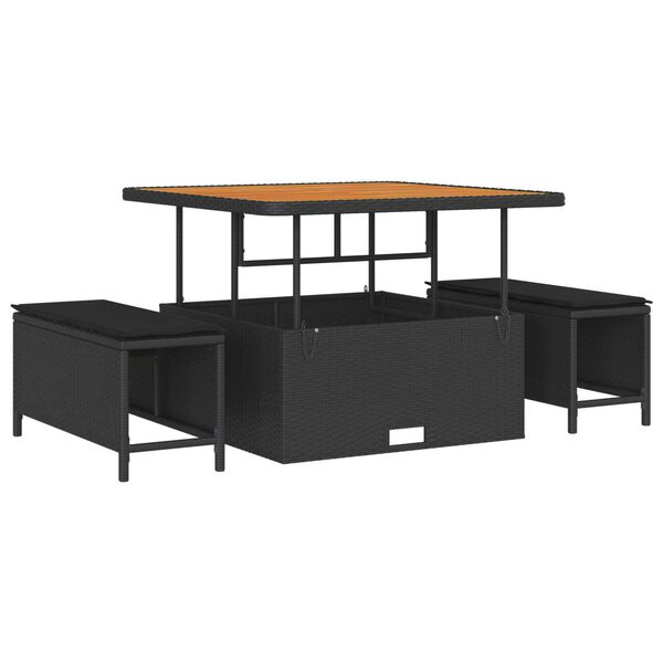 vidaXL Tuin Sofa Set met kussen 12 pcs Zwart Poly riet