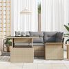 vidaXL Tuin Sofa Set met kussen 5 pcs Beige Poly riet