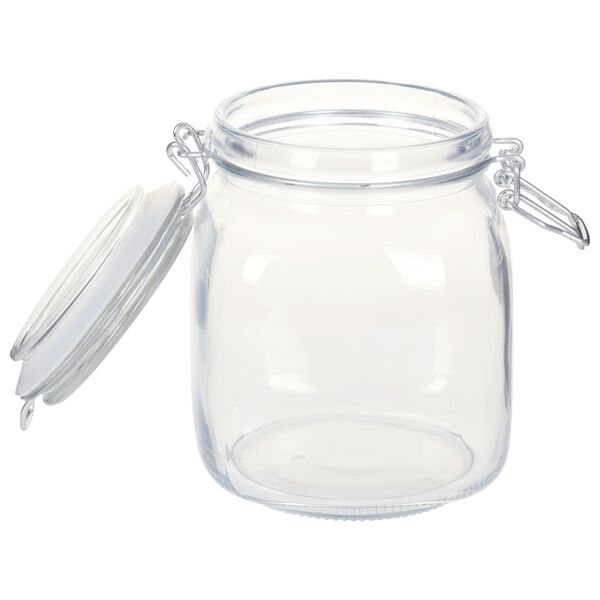 vidaXL Potten met sluiting 6 st 1 L glas