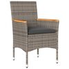vidaXL 5-delige Loungeset met kussens poly rattan en acaciahout grijs