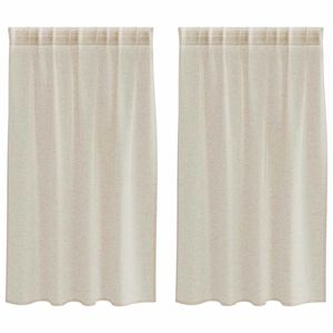 vidaXL Voile Gordijn met gordijnen 2 pcs Zand 140 x 140 cm Polyester