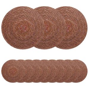 vidaXL Zeegroene placemats 12 st Bruin 100% Zeegras