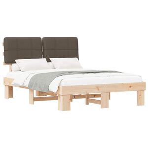 vidaXL Bedframe met Gevoerd Hoofdgedeelte Naturel en taupe