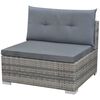 vidaXL 10-delige Loungeset met kussens poly rattan grijs