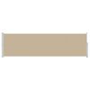 vidaXL Uittrekbaar Zijscherm 117 x 600 cm Polyester Rechthoekig Beige