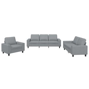 vidaXL 3-delige Loungeset stof lichtgrijs