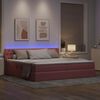 vidaXL Opbergbed met LED met matras met LED Roze 200 x 200 cm Fluweel