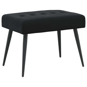 vidaXL Bank met knoopverstelling Zwart 60 x 40 x 45 cm fluweel