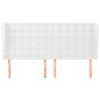 vidaXL Hoofdbord met randen 203x23x118/128 cm kunstleer wit