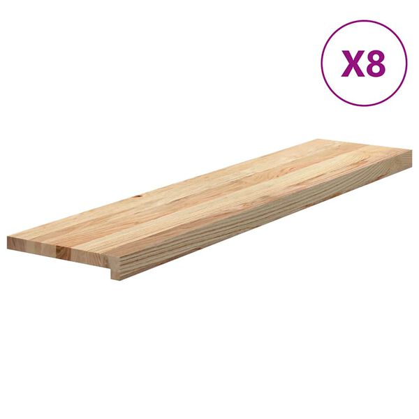 vidaXL Traptreden 8 st 110x30x2 cm onbehandeld massief eikenhout
