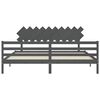 vidaXL Bedframe met hoofdbord massief hout grijs 200x200 cm