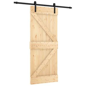 vidaXL Schuifdeur 85 x 210 cm Massief Grenenhout (Niet-Behandeld)