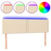vidaXL Hoofdbord LED 144x5x78/88 cm stof cr&egrave;mekleurig