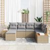 vidaXL Tuin Sofa Set met kussen 6 pcs Beige en Licht Grijs Poly Rattan
