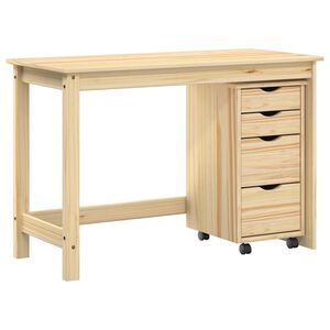 vidaXL Bureau en rollende kast set MOSS 2 st Bruin