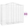 vidaXL Schanskorven 3 st gewelfd 200x50x160/180 cm ijzer
