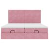 vidaXL Ottoman bed met matrassen en LED's 200x200cm fluweel roze