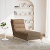 vidaXL Massage chaise longue met kussens stof bruin