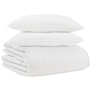 vidaXL Winter Dekbed met kussen 3 pcs Wit Donsveertjes