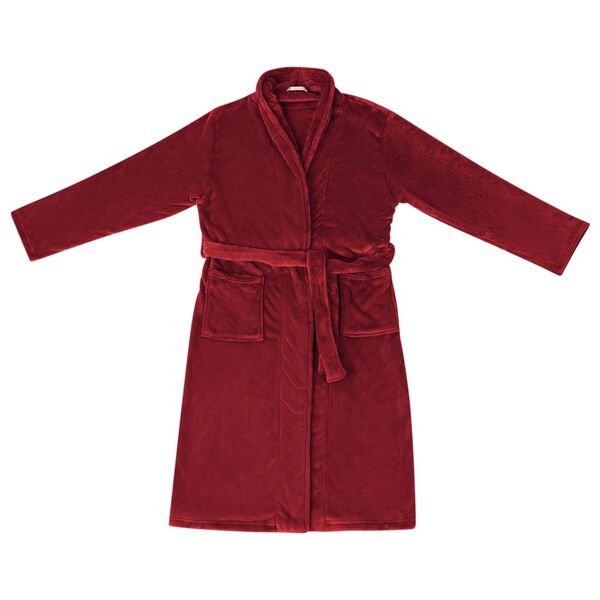 vidaXL Badjas zonder Kap Bordeaux Rood l Flanel