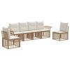 vidaXL Buiten bankenset 6 pcs Natuurlijk en Cr&egrave;me Wit Polyester