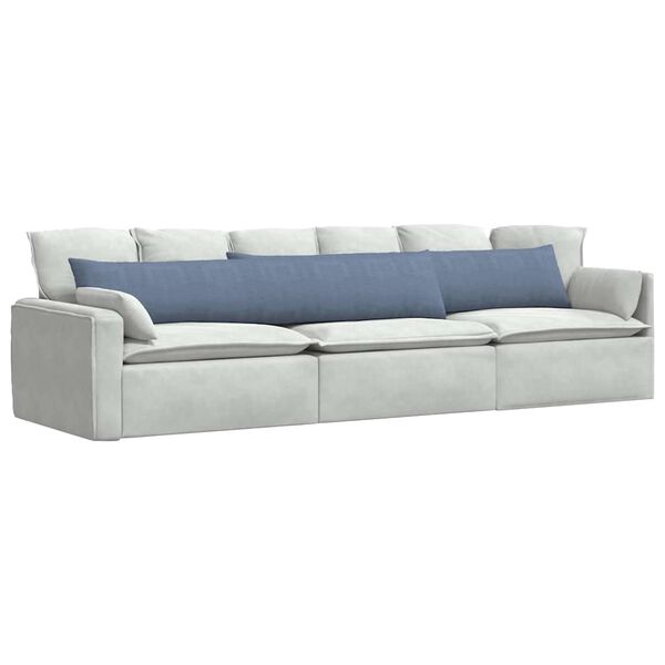 vidaXL Sofa Kussens 2 stuks Blauw 200 x 40 cm Cordstof