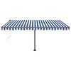 vidaXL Luifel vrijstaand automatisch 400x350 cm blauw en wit
