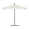 vidaXL Parasol met stalen paal 290x290x238 cm wit
