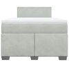 vidaXL Boxspring met matras fluweel lichtgrijs 120x190 cm